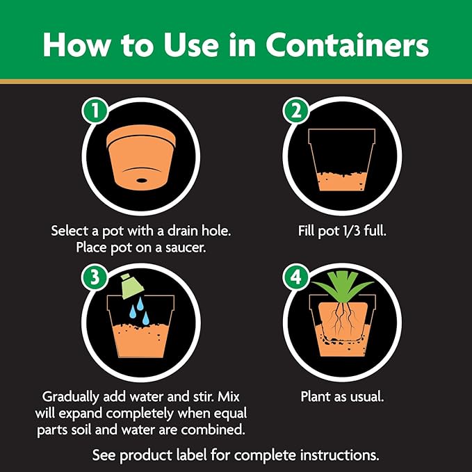 Miracle-Gro Expand 'n Gro Concentrated Planting Mix, Just Add Water for up to 3X Expansion, For Container and In-Ground Use, .67 cu. ft. Expands up to 2 cu. ft.