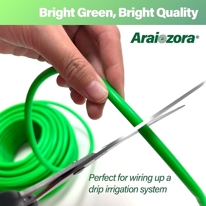 1/4 INCH Drip Irrigation Tubing, 100 ft Roll Green Blank Distribution Hose Perfect for DIY Garden Irrigation System, Hydroponics, Misting Tubing