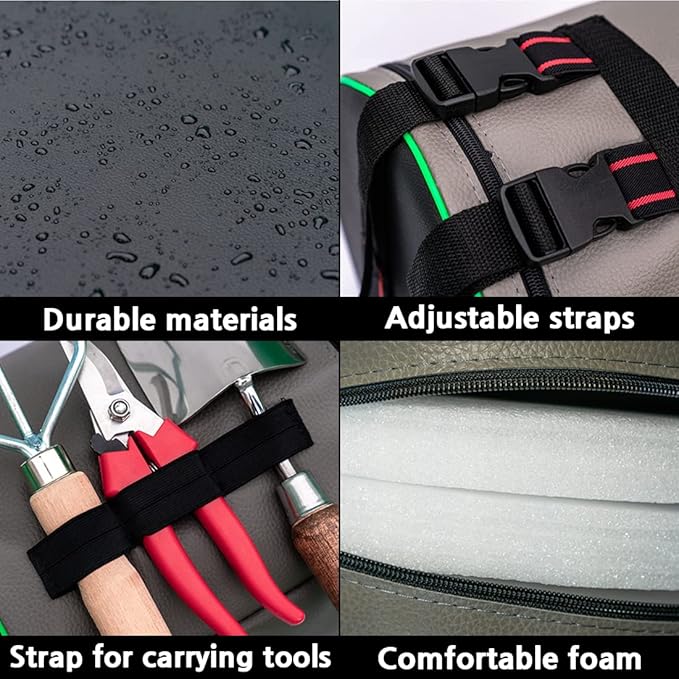 Garden Wearable Stool Gardening Cushion Lightweight Chair Work Seat Outdoor Portable Adjustable Gifts Elderly Mother Father Grandparents Seniors Gardener Outside Planting Farming Fishing Camping