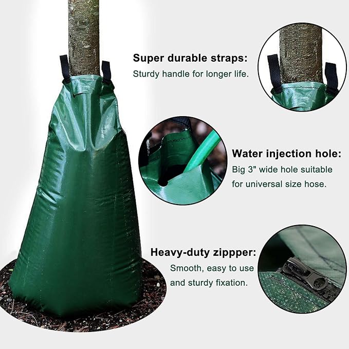 20 Gallon Tree Watering Bags, Reusable, Heavy Duty, Slow Release Water Bags for Trees, Premium PVC Tree Drip Irrigation Bags