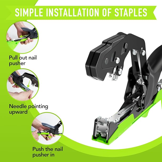 Plant Tying Machine, Upgraded Lightweight Plant Tape Gun to Tie Up Vine Quickly, Plant Tapener Tying Tool for Garden. Plant Tying Tool with 1 Blade 10000 Pcs Staples 20 Rolls Tape and 1 Glove (Green)