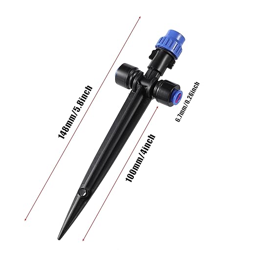 Drip Irrigation Emitters,with Adjustable 360 Degree Water Flow Drippers Sprayer Push-to-Fit for 1/4 inch Tubing Garden Drippers Sprayer for House Garden Watering System(6pcs-Atomization Sprinker)