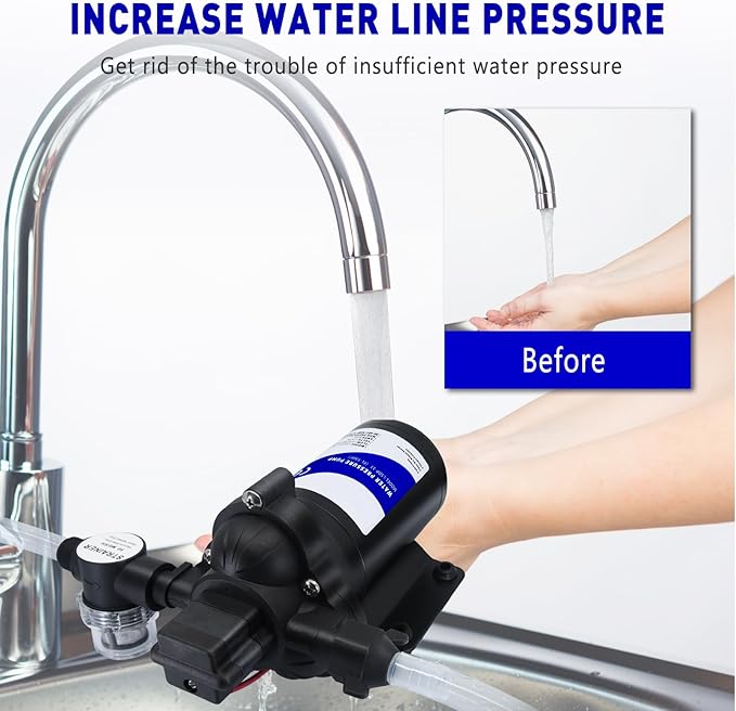 110V On Demand Water Pump 50 psi Water Pressure Booster for Home Utility Water Transfer Circulating Pump for Garden Hose Parts Washer Pump