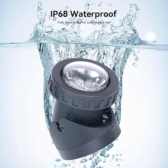 RGB Pond Lights, Underwater LED RGB Colored Fountain Lights IP68 Waterproof Spotlight Timing Adjustable Submersible Spot Lights for Fish Pond Garden Waterfall (Set of 8)