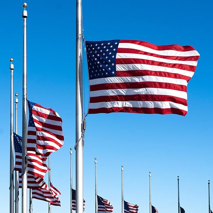 AZCOVER American Flag 6x10 FT Us Flag for Outside Heavy Duty Nylon USA American Flags for Outdoor with Embroidered Stars Sewn Stipes and Brass Grommets United States Flag