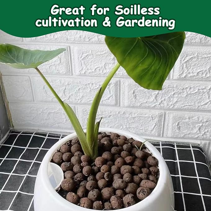 Jabrand LECA 8LBS Clay Pebbles, Organic Expanded Clay Pebbles 4mm-16mm Hydroponics Supplies Aquaponics Orchid for Indoor and Outdoor Garden Plants