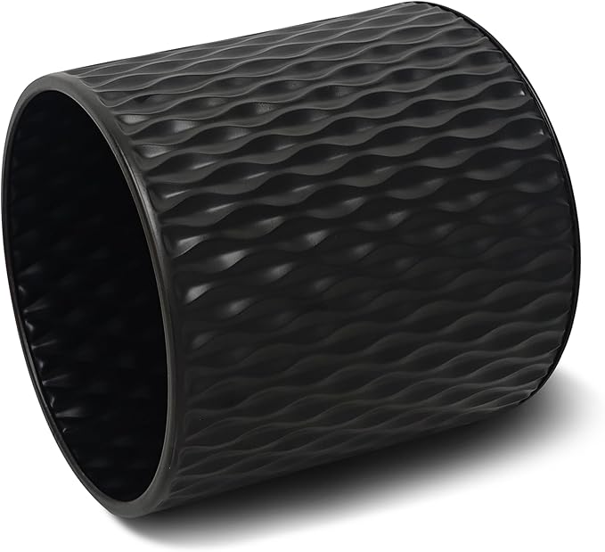 ARNIS Plants Pots with Stand, Large Size Flower Pots, Set of 2 Unique Mid Century Decorative Metal Flower Pots with Drainage,10.5&12.25 Inch, Black