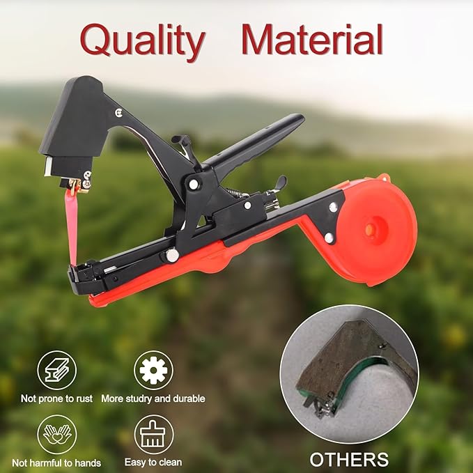 Plant Tying Machine Plant Vine Tying Machine Tool with 10000pcs Staples 20 Rolls Tape Plant Tape Gun for Grapes Raspberries Tomatoes and Vining Vegetables Tying Tool（Black）