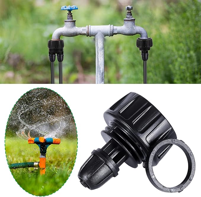 5 Pcs Single Head Drip Irrigation Hose Adapters,Convert 3/4 Inch Female GHT to 1/4 Inch Irrigation Tubing Connectors,Garden Faucet Connectors with Lock Barbed Design for Irrigation Misting Systems