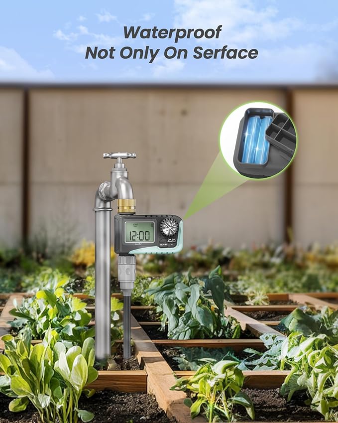 RAINPOINT Sprinkler Timer Outdoor, Water Timer for Garden Hose Faucet Timer, Programmable Watering Irrigation Timer with Rain Delay/Manual, V2, 2024 Release(Metal)