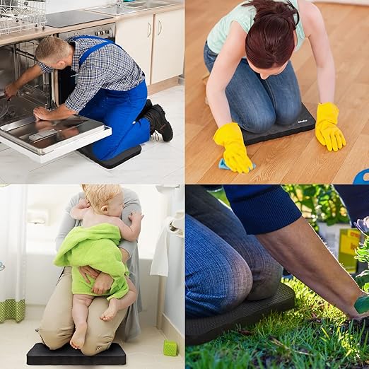 Ohuhu Extra Thick Kneeling Pad, 17x11x1.5 Inch Gardening Knee Pads Kneeling Foam Mat with Comfortable Surface, Water Resistant Large Knee Cushion Supplies for Garden Work Baby Bath Yoga Exercise