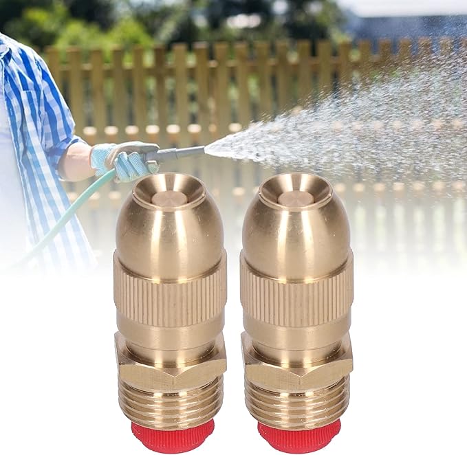 Sprinkler Nozzle, Garden Irrigation Water Spray Head, 2Pcs 1/2 Male Thread Adjustable Watering Sprinkler Garden Lawn Brass Sprayer Nozzle