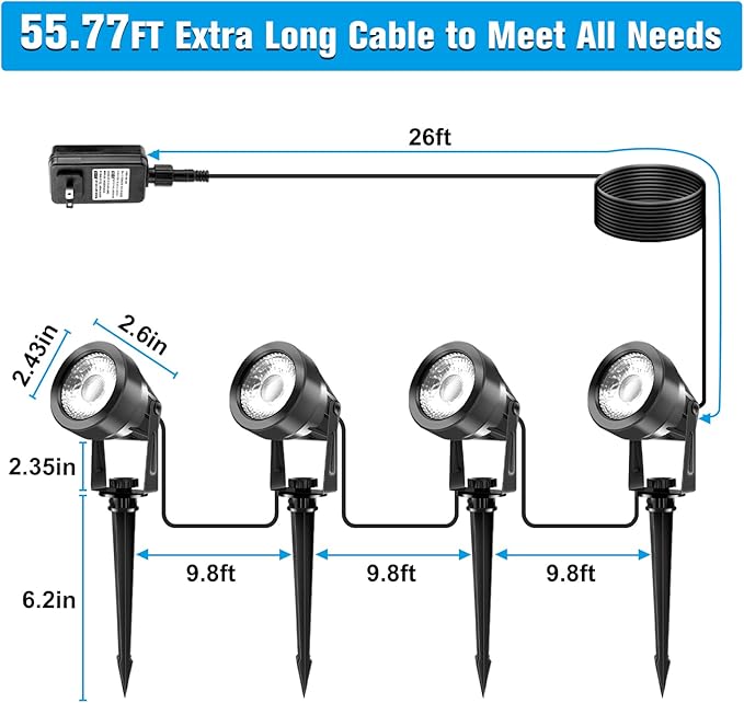VOLISUN Halloween Landscape Color Changing Spotlights RGB with Transformer 7 Multicolored Hallween Outdoor Uplights Waterproof IP65 for Patio Gate Walkway Pool Garden Yard Driveway 4Pack