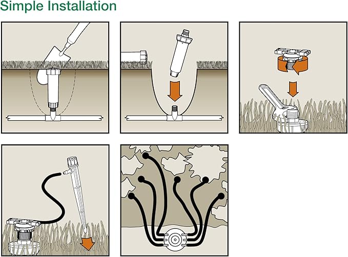 Rain Bird CNV182MBS Drip Irrigation Sprinkler Conversion Kit, 1800 Pop-Up to 6 Drip Micro Bubblers with 1/4" Tubing