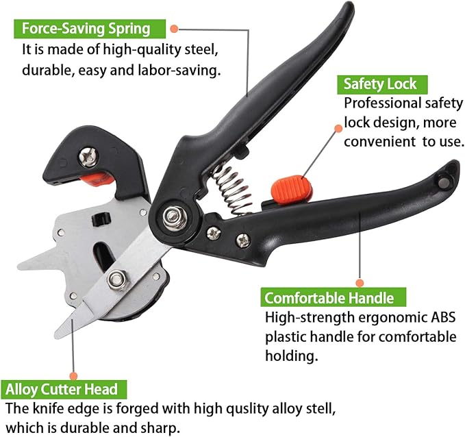 KTKT Grafting Tool Kit, Garden Pruner Tools, Perfect for Fruit Trees Grafting, Including Grafting Tapes, Grafting Knife & Replacement Blades