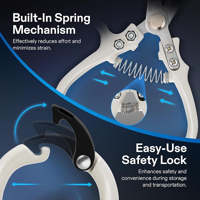 VIVOSUN Pruning Shears for Gardening, Lightweight Plant Pruners for Gardening, Garden Scissors for Cutting Flowers, Trimming Branches, Indoor Plant Scissors, Stylish Q-Shaped Garden Tools for Women