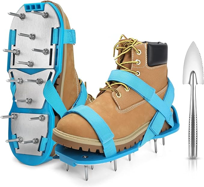 Lawn Aerator Shoes for Grass - Pre-Assembled Grass Aerator Shoes for Lawn - Soil Yard Aerator Tool for Aerating Patio Garden