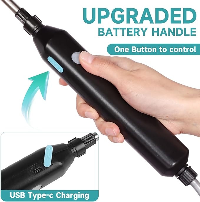 Watering Wand For Hanging Baskets, Garden Hose Sprayer With Adjustable Nozzle, Car Pet Window Cleaning Tool, Great For Watering Seedbeds, Hanging Plants, Deck Plants. (Battery Powered Watering Wand)