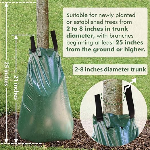 REMIAWY Tree Watering Bag, 20 Gallon Slow Release Watering Bag for Trees, Tree Irrigation Bag Made of Durable PVC Material with Zipper (6 Pack 5-8 Hours Releasing Time)