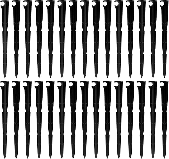 LUTER 50pcs Irrigation Drip Support Stakes Plastic for 1/4" Drip Lines Tubing Hose for Gardens, Flowers, Plants, Vegetable
