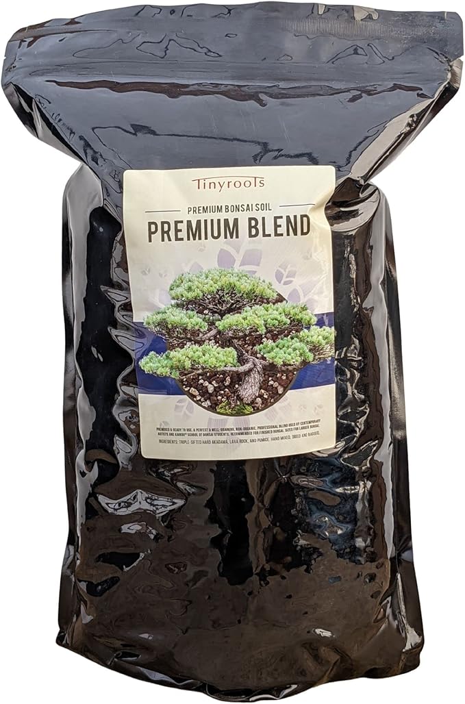 Bonsai Outlet Premium Bonsai Soil - Tinyroots 2.5 Gallon Bag of Soil Blend for Finished Bonsai, Ideal for Water Retention and Root Development, Made from Genuine Akadama, Red Lava Rock and Pumice