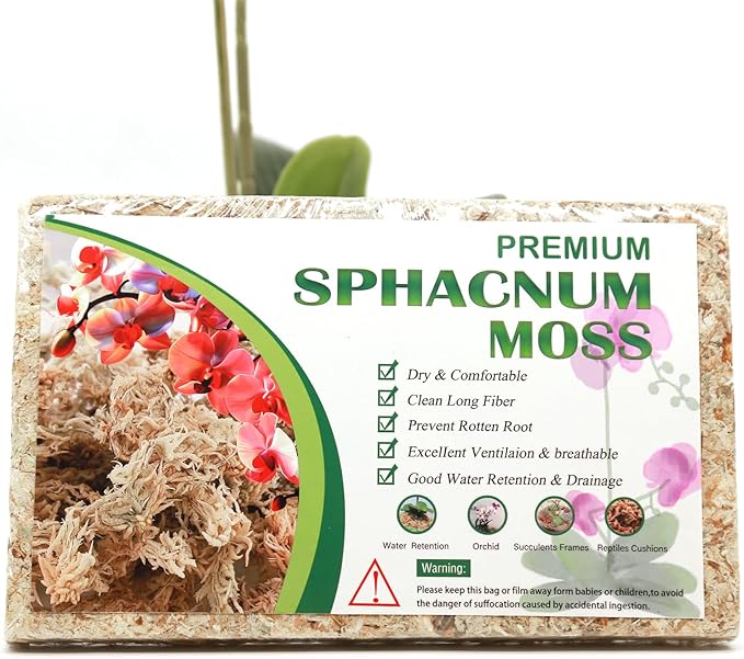 1.2LBS Premium Sphagnum Moss, Reptiles Dried Moss, Plants Propagation Plant Growing Medium for Monstera Orchid Potting Mix (Appx 30 QT)