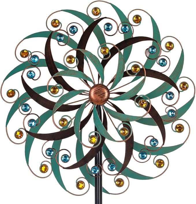 VEWOGARDEN 20" Dia Large Wind Spinner, Outdoor Metal Windmill Spinner - Yard Art Spinner Wind Catchers Sculpture for Patio, Lawn & Garden Decor