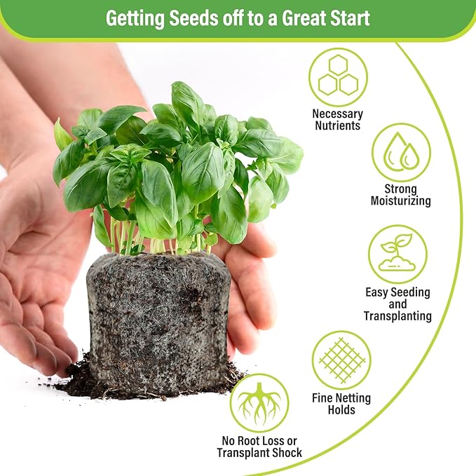 Legigo 50 PCS Coco Coir Pellets Seed Starter, 30mm Coconut Coir Seed Starter Pods for Seedlings, Compressed Seed Plant Starter Soil Pods Plugs for Starting Seed Planting Herbs Flowers Vegetables