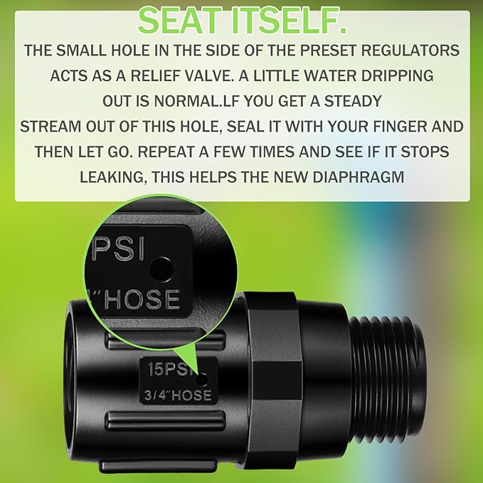 Tondiamo 3 Pcs Drip Irrigation Pressure Regulator, 3/4" Female Hose Thread x 3/4" Male Hose Thread for Drip Irrigation System Irrigation Pressure Reducer Low Flow Valve(15 PSI)