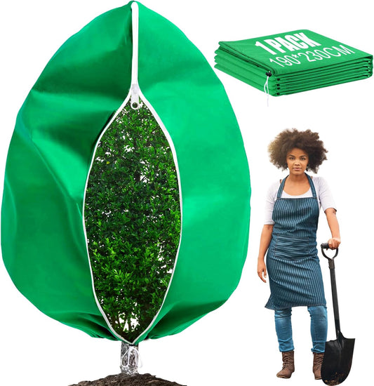 Large Tree Covers for Winter Plant Covers Freeze Protection, 74.8"X 90.5" Frost Covers for Outdoor Plants with Zipper Drawstring, Winter Cold Weather Frost Blankets Shrub Jacket Cover Bags