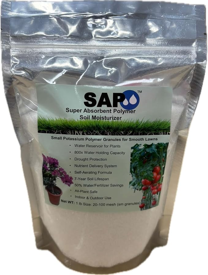 Super Absorbent Polymer Helps Plant Growth and Plant Establishment (1 Pound)
