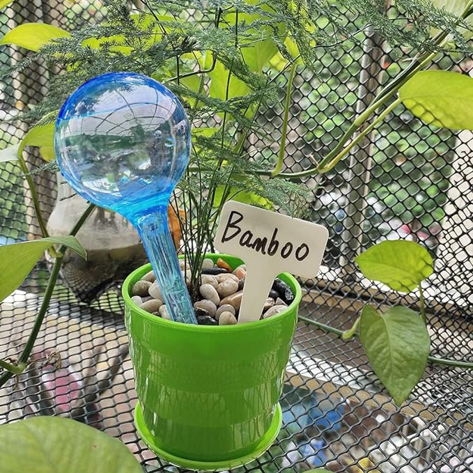 MOONSOUND Large 12pcs Self Watering Plant Stakes, Plastic Plant Watering Devices to Help Automate The Watering for Plants, Plant Waterer Self Watering Bulbs for Garden Home Plants