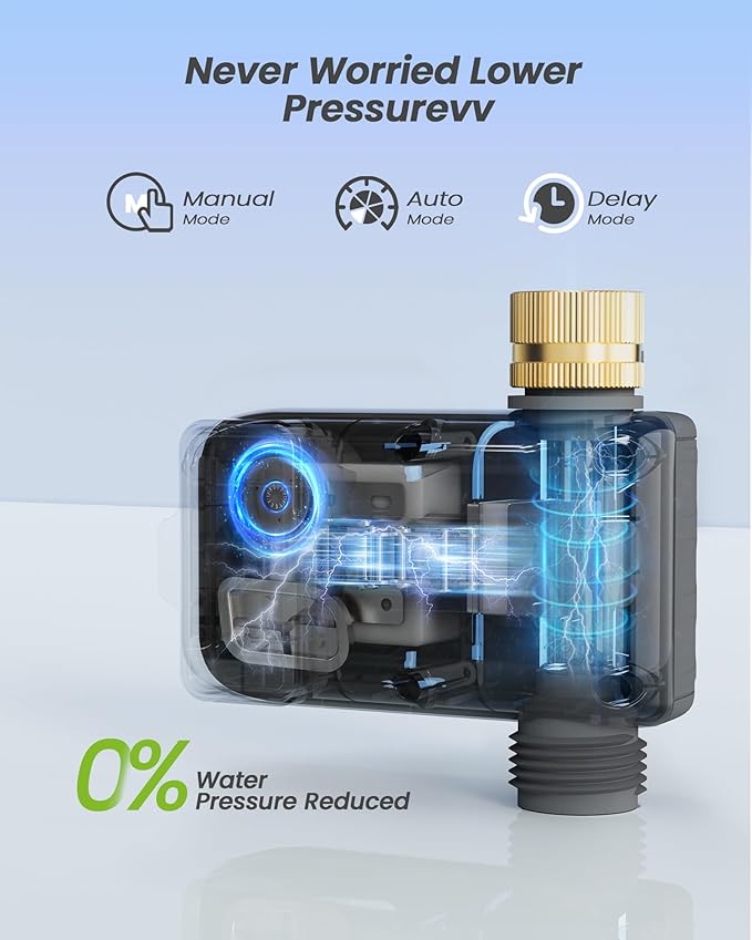 RAINPOINT Sprinkler Timer Outdoor, Water Timer for Garden Hose Faucet Timer, Programmable Watering Irrigation Timer with Rain Delay/Manual, V2, 2024 Release(Metal)