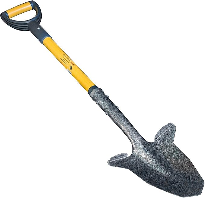 Gardening Shovel with Steel-Reinforced Fiberglass Handle, Cushioned D-Grip and Sharp, Hardened-Steel Blade, Award Winning Spade, Model SHFD3 Yellow