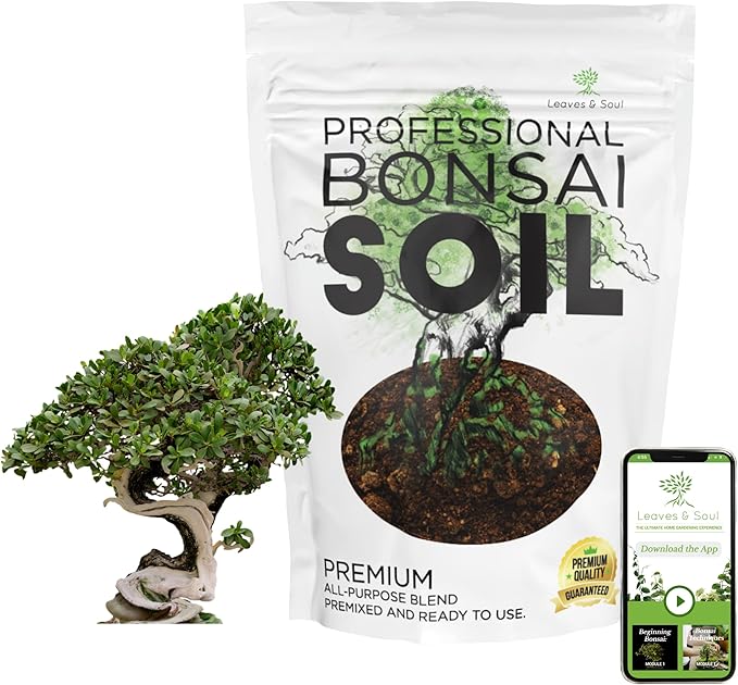 Large Bonsai Soil Premium All Purpose Blend | Pre-Mixed Ready to Use for Plant Support and Fast Drainage | Lava, Limestone Pearock, Calcined Clay and Pinebark | Extra Large 8.2 Quarts | Made in USA