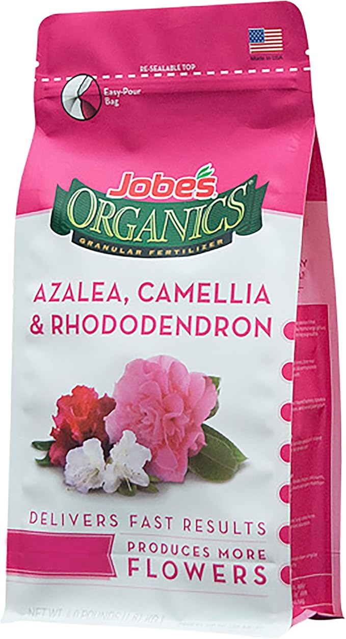 Jobe’s Organics Granular Fertilizer, Organic Fertilizer for Azaleas, Camellias, Rhododendrons, and Other Acid Loving Plants, 4 lbs Bag