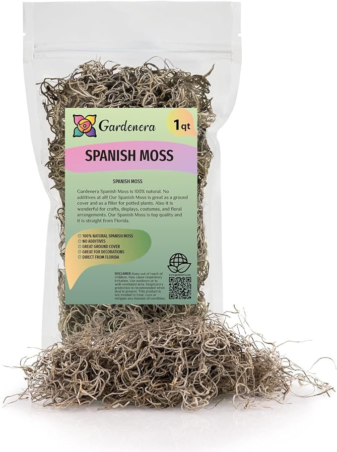 Premium Natural Spanish Moss | Natural Preserved - 20 Quart - Great Ground Cover - Filler for Potted Plants (4 Bags of 5 Quart)