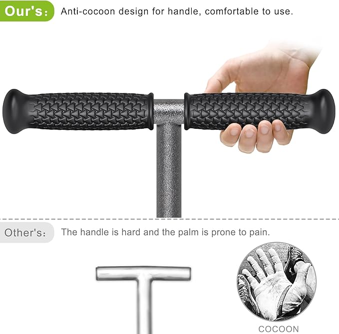 Dolibest Sod Plugger, Turf Cutter and Grass Plugger Tool with Dual Pedals, Sharp Serrations, and Non-Slip Soft Rubber Grip Handle, Perfect for Zoysia, Bermuda and More