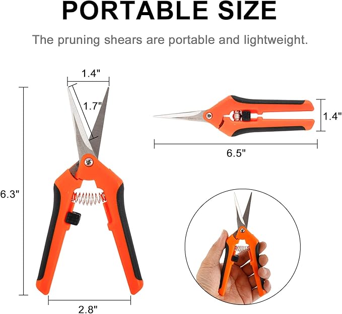 YaeCCC 12-Pack 6.5 Inch Gardening Hand Pruner Pruning Shear with Stainless Steel Blades