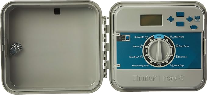 Hunter Pro-C Modular Outdoor Irrigation Controller Gray 4-Station Base Unit Controller, Outdoor Mount with 120 VAC Internal Transformer, Expandable to 16 Stations B00LBGQ4K2