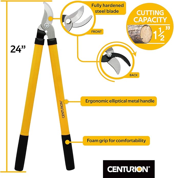 Centurion 1222 3-Piece Lopper, Hedge Shear & Pruner Combo Set, Heavy Duty Tree, Shrub & Bush Care Kit for Lawn, Garden & Yard, Ideal for Indoor & Outdoor Gardening, Branch Cutting & Plant Trimming