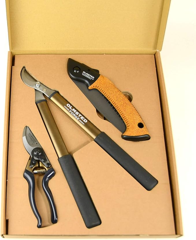 OLMSTED FORGE Pruning Tool Kit, 3 pcs: Pruner, Saw & Lopper