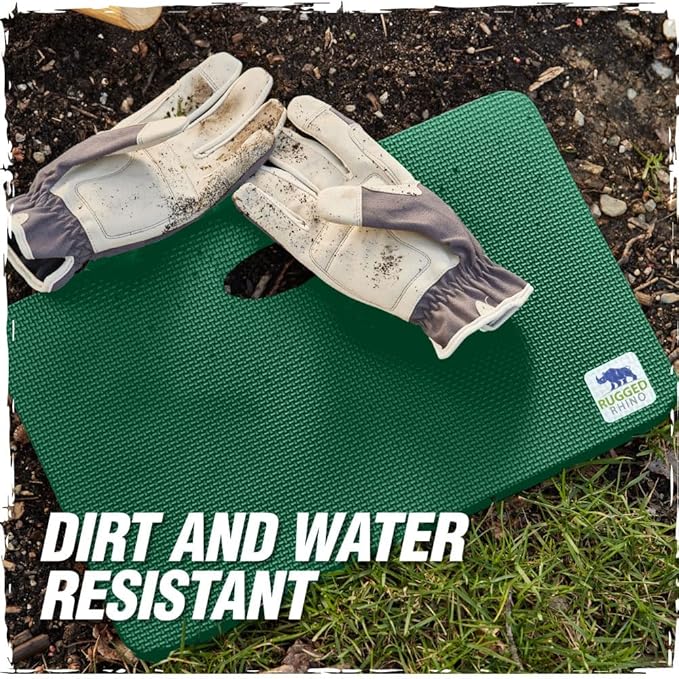 Rugged Rhino Soft Foam Kneeling Pad, Thick Knee Mat Resists Water, Durable Shock Absorbent Pads, Comfortable Strong Rebound, Gardening, Mechanic Tools, Bath Tub Essentials 2 Pack Pine Green