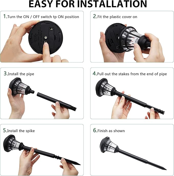 MAGGIFT 8 Pack Outdoor Solar Lights - Waterproof, Solar Pathway & Garden Lights for Yard & Patio, Solar Powered for Driveway