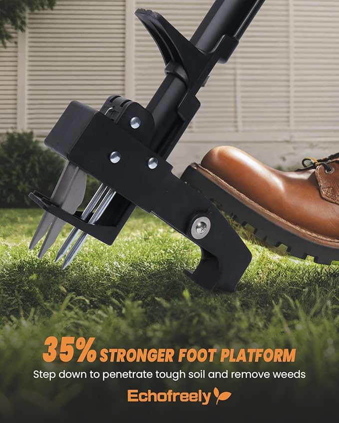 4-Claw Stand Up Weed Puller Tool, 32″to 42 ″ Length Adjustable Weeder,Easy-Eject Design,35% Easier Stronger Foot Platform, No Need Bending or Kneeling, Easily Remove Weeds
