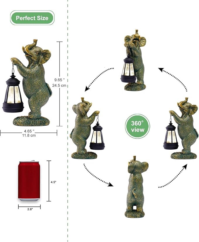 Solar Garden Outdoor Decor Statues: Art Figurines Decorations for Yard Patio Balcony Porch Lawn Ornaments - Gifts for Grandma Mom