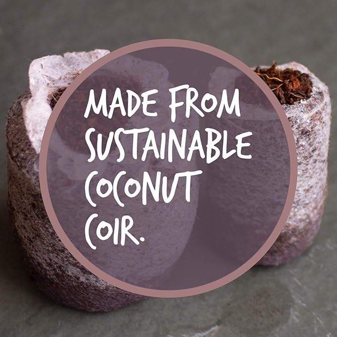 Pure Coconut Coir Netted Seed Starting Pellets - 42mm - Pack of 100 - Sustainable, Renewable, Unamended - Superior to Peat Plugs - High Water Holding - Minimize Root Loss & Transplant Shock