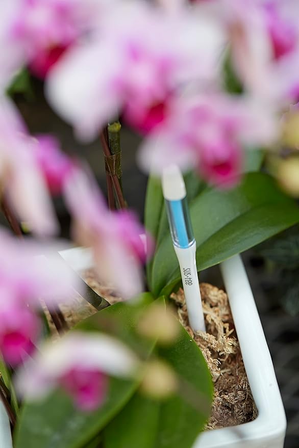 Aquameter, White, Small - Plant Soil Moisture Sensor - Best for Potted Plants - Refillable Style