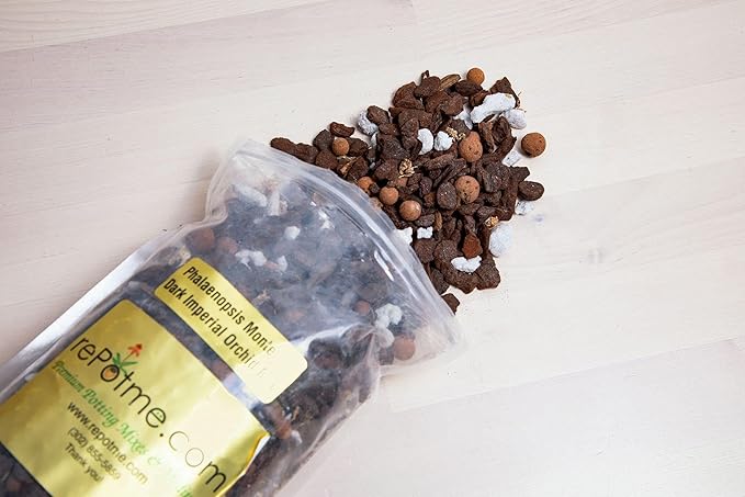 rePotme Orchid Potting Mix - Phalaenopsis Monterey Dark Imperial Orchid Potting Mix - (Mini Bag) - Hand Blended in The USA