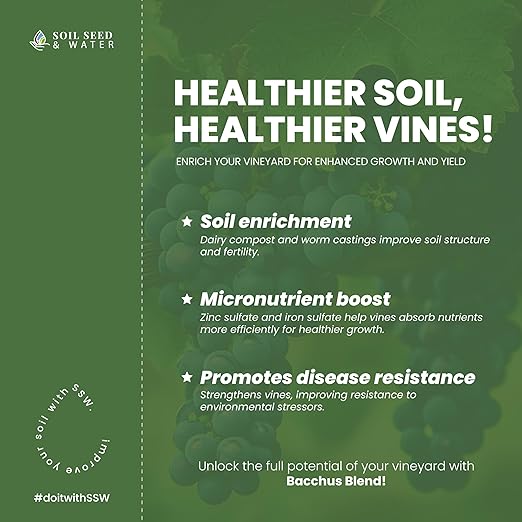 Soil Seed & Water Bacchus Concentrated Organic Soil Amendment Fertilizer for Grape Vines